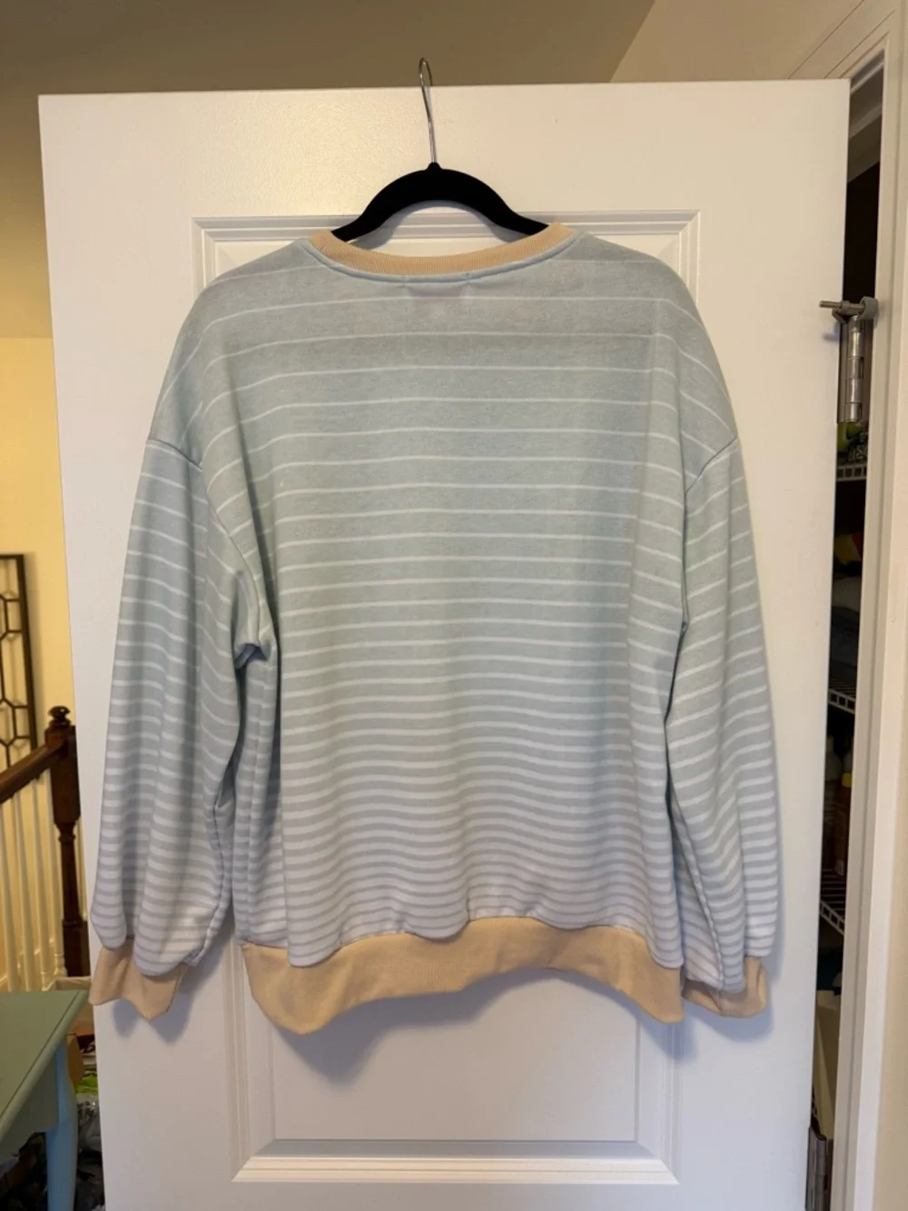 Simply Southern Terry Crew Neck Sweater in Seafoam/Tan - Size Medium - Like New! - Picture 2 of 4